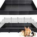 Geelin Corrugated Plastic Cage Liners Base 2 x 4 Panel Size Guinea Pig Cage Liner for Guinea Pigs Hedgehogs Rabbits Applied with C&C Cages, Black