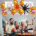 Soulchen 12 Pcs Basketball Birthday Party Balloons Decorations 6 Pcs Basketball Aluminum Foil Balloon 2 Hoop Foil 2#23 Jersey 2 Exploding Star for Birthday Party Sports Themed Decorations