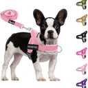 SlowTon No Pull Dog Harness - Heavy Duty Dog Harness and Leash Set for Medium Large Dogs, Reflective Tactical Harness with Soft Padded and Front Clip for Easy Walk and Training (PI, S)