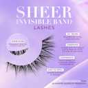 Lilly Lashes Sheer Band, False Eyelashes with Invisible Band Lashes, Half Lashes Natural Look, Half Lash Cateye Style, Reusable Eyelashes 20x, Lash Glue not Included, 13.5mm (Enticing)