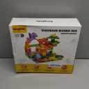 burgkidz Marble Run Building Blocks Dino Toys: STEM Ball Race Track for Boys & Girls with Functional Dinosaur Building Blocks, Marbles Maze Game Toy Set for Kids Ages 3 4-8