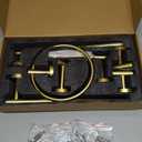 TURS Brushed Gold 5 Piece Bathroom Hardware Set, SUS304 Stainless Steel Bath Towel Bar Set, 23.6 Inch Round Bathroom Accessories Kit Wall Mounted