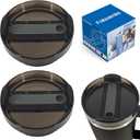 2 x 40 OZ Tumbler Lid Replacement Compatible for Stanley Quencher, 2 Pack Spill Proof Clear Tumbler Covers for Stanley Cup Accessories(Black)