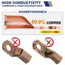 Haisstronica 10pcs 2 AWG - 5/16" (M8) Tinned Copper Battery Lugs, Heavy Duty Copper Wire Lugs with 10pcs 3:1 Adhesive Heat Shrink Tubing, 2 Gauge Wire Lugs, Tinned Copper Battery Cable Ends