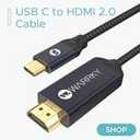 WARRKY 4K DisplayPort to HDMI Cable [UHD, Metal Case, Nylon Cable] 6FT Unidirectional Display Port 1.2 Source to HDMI 1.4 Screen, DP to HDMI Compatible for Computer, NVIDIA, AMD, Dell, Lenovo, Monitor