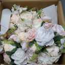 Ling's moment Blush Artificial Bridesmaid Bouquets Set of 4 Pink Wedding Flower Bouquets Cream Floral Bouquet Rose Bridal Bouquets with Ribbon,Ceremony,Anniversary,7-inch Diameter