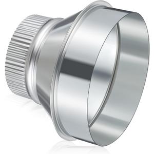 6 Inch to 4 Inch Duct Reducer Increaser Galvanized Steel Air Duct Adapter Round Crimped Pipe Connector Fitting Coupling for HVAC Ventilation Systems