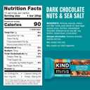 KIND Minis, Dark Chocolate Nuts & Sea Salt, Healthy Snacks, Gluten Free, Low Calorie Snacks, Low Sugar, 10 Count