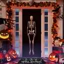 AnyDesign Halloween Dancing Skeletons Doormat Lightweight Non-Slip Welcome Entrance Mat Spooky Halloween Front Door Rug Floor Mat for Indoor Outdoor Kitchen Bedroom Living Room Decor, 17 x 29