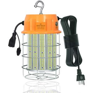 400W LED Temporary Work Light,Portable Hanging Construction Work Light,5000K 56000LM,with ON/Off Button & Hook Jobsite Lighting