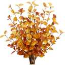 6 Pcs 27" Fall Eucalyptus Leaves Stems Faux Fall Floral Stems Silk Autumn Foliage Branches for Home Decorations Vase Flower Arrangement Harvest Table Mixed Color