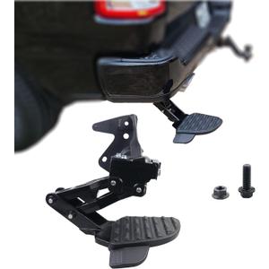 Retractable Bed Step for 2019-2024 Ram 1500 DT Rear Bed Step with Left Side Rear Bumper Step Direct Replacement for OEM # 82215289AG, 82215289AF, 82215289AH Easy Access Truck Bed Assist Step