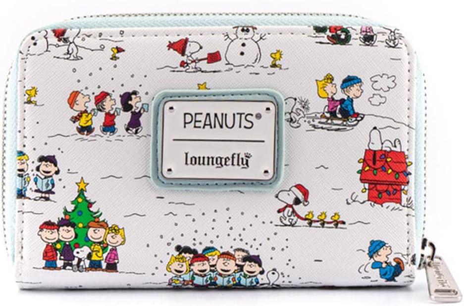 Loungefly Peanuts Happy Holidays All Over Print Zip around Wallet