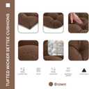 Outdoor Bench Cushion, Tufted 44x22x4 Inch Loveseat Pad for Patio Furniture Wicker Chair Garden Swing Porch Sofa, Indoor Outside Use, Fade-Resistant & Waterproof, Brown