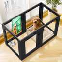 FXW AuraSpace Acrylic Indoor Dog Playpen for Puppies and Small Dogs, 24 Inch, 6 Panels, Black