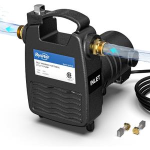 115V Cast Iron Transfer Pump, 1/2HP Heavy Duty Transfer Water Pump, 1320 GPH Portable Utility Pump with Brass Connectors, for Irrigation, High-Pressure Cleaning, and Draining