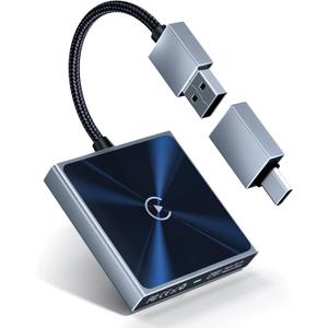 Wireless CarPlay Adapter for iPhone, Super mini Compact 2-in-1 Dongle for Apple iOS10+, Convert Wired to Wireless CarPlay, Instant Connectivity, Fit for Cars from 2016 with Built-in CarPlay