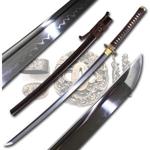 ShadowDancer Handmade Full Tang Katana Sword - Authentic T10/1095 Steel Blade with Real Hamon,Not L6 Clay Temper, and Sharp Edge - Perfect for Iaido, Martial Arts Practitioners (ChaIshime)