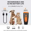 Dog Bark Deterrent Devices Ultrasonic Anti-Barking with 3X Emitters, Up to 35FT Long Range Control, Rechargeable & Portable for Safe Effective Dog Training Indoor Outdoor Use, Black