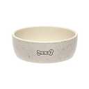 Pearhead Ceramic Dog Bowl – “Woof” Speckled Pet Food & Water Dish, Durable Stoneware, Non-Slip Heavy Base, 20 oz, Medium