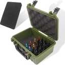 Archery Broadhead Case Arrows Box Hunting Accessory ABS Waterproof Storage Holder Holds 28 Fixed or Mech Broadheads(Case Only) (Green)