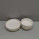 Grow Forward Bamboo Kids Plates and Bowls Sets - 8-Piece Dishwasher Safe Non Toxic Plates for Kids - Reusable Eco Friendly BPA Free Dishes Dinnerware Sets for Children - Arctic