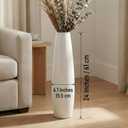 White Ceramic Floor Vase 24 Inches Tall Flower Holder Decorative Large Vases for Table Centerpieces Shelf Home Decor Living Room Branches Sky-Dried Flower Arrangement Simple Decorative