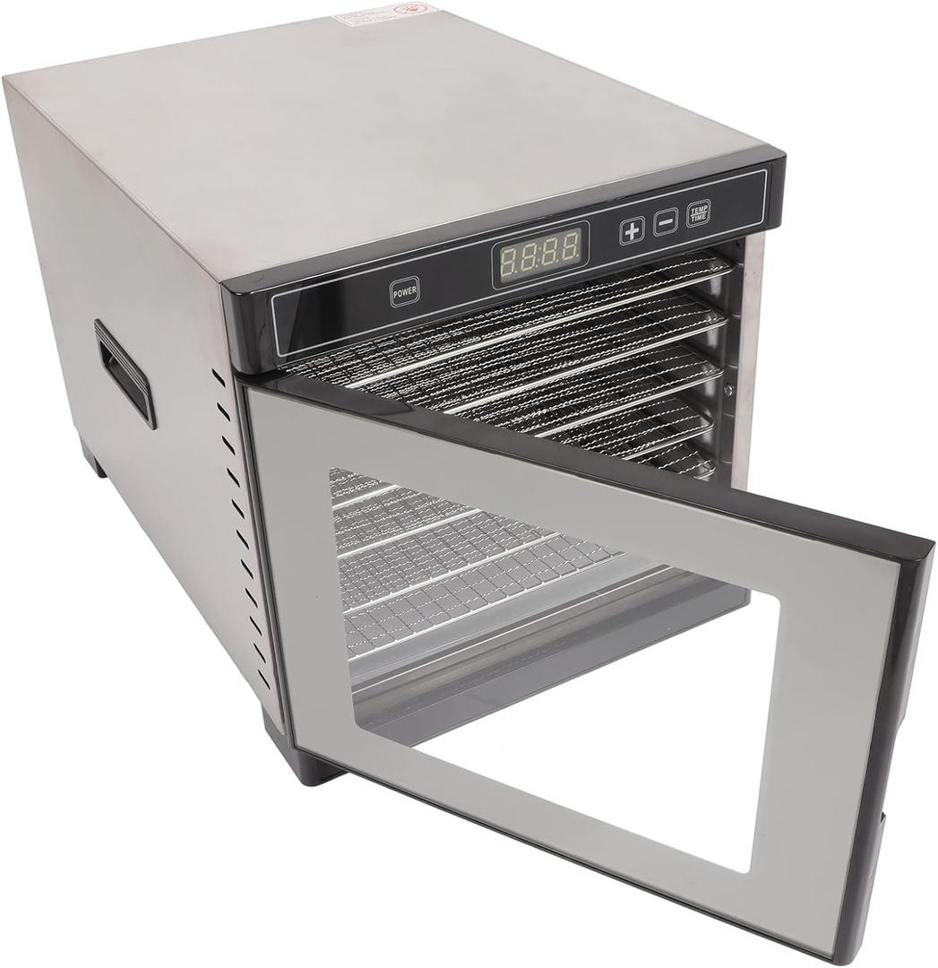 Haofy Food Dehydrator, Stainless Steel Freeze Dryer Simple 6 Layers Energy Saving for Kitchen (US Plug 110V)