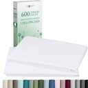 CALIFORNIA DESIGN DEN Luxuriously Soft Hotel Quality 600 Thread Count, 100% Cotton Set of 2 Cases, Crisp & Cool White Standard Pillow Cases Fits Standard & Queen Pillows (Bright White)