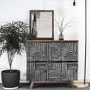 Livelynine 17.5x276" Mid Century Modern Wallpaper Geometric Black and White Peel and Stick Wall Paper with Designs Abstract Accent Wall Covering Aesthetic Bedroom Bathroom Line Contact Paper for Walls