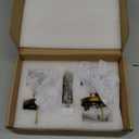 Glass Door Knobs Interior, Vintage Privacy Clear Crystal Door Knobs with Lock Antique Brass Door Knob for Bedroom Bathroom, 1 Pack