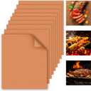 WIBIMEN Grill Mats for Outdoor Grill, Copper 9pcs Grill Mat, 100% Non-Stick PFOA Free 15.75 x 13", Heavy Duty, Reusable and Easy to Clean - Gas Charcoal & Electric BBQ