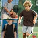 Oakgarden 5 Pack Boys Short Sleeve T-Shirts 5-16Y Kids Crew Neck Layering Casual Tops Summer Loose Fit Basic Shirts Tees (Gray, XS)