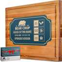 Bearchop Acacia Wood Cutting Boards for Kitchen, [24"x18"x1.25"] Extra Large Cutting Boards with Juice Groove, Handle, Gift Box, Anti Crack/Warp Design Acacia Wood Butcher Block Cutting Board