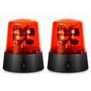 QCDENG 2pcs 360 Rotating Red Beacon, Strobe Police Light for Disco Bar Party