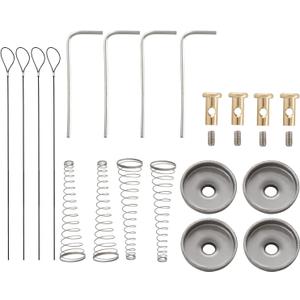 Biaungdo 4 Sets Gate Latch Cable Pull, Black Spring with Adjustable Door Latch Gate Opener for Metal Wooden Fence, Garden