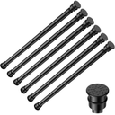 Tension Curtain Rod 17 to 28 Inch Adjustable Tension Rods 6 Pack Expandable Spring Tension Rod Black No Drilling for Closet Kitchen Cupboard Wardrobe Door Bookshelf DIY Projects