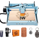 L4 Laser Engraver Machine, 3000mW Laser Engraving Cutting Machine with 7000mm/s Fast Laser Engraver Machine, 150x200mm Working Area, Portable Laser Marking Machine for Jewelry, Metal, Class IV 