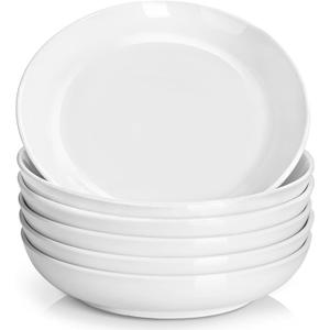Y YHY 7.8'' Pasta Bowls for Small Portions, 22 Ounce Salad White Bowl Plates Set of 6, Porcelain Dishes for Serving Dinner - Dinnerware Sets Microwave Dishwasher Safe Thanksgiving Day Gift