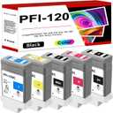 PFI-120 Ink Cartridge/PFI-120 PFI120 Ink Tank Bundle PFI-120MBK PFI-120BK PFI-120C PFI-120M PFI-120Y Ink Replacement for Canon PFI-120 Ink use imagePROGRAF TM-205 TM-200 TM-300 TM-305 Ink Tank Set