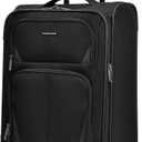 U.S. Traveler Aviron Bay Expandable Softside Luggage With Spinner Wheels, Black, Carry-on 23-Inch
