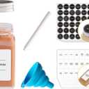 SpaceAid 24 Pcs Spice Jars with Labels, Empty 4oz Glass Spice Bottles, Minimalist Farmhouse Spice Labels Stickers with Funnel, Seasoning Containers for Spice Rack, Cabinet and Drawer