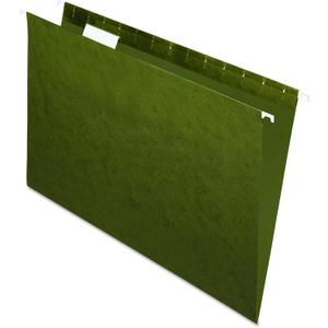 Pendaflex Recycled Hanging File Folders, 25 Pack, Green, Legal Size (8.5" x 14"), 5 Tab Positions, Includes Tabs and Inserts, Eco-Friendly Hanging Files for Office and Document Organization