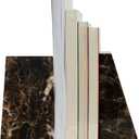 Decorative Bookends for Bookshelves, Set of 2 Marble Bookends for Living Room, Office, Bedroom, Heavy Duty,2 Pieces, Brown