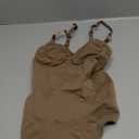 SHAPERX Women's Shapewear Bodysuit Tummy Control Body Shaper Seamless Sculpting Snatched Waist Body Suit (Brown Thong) 
L/ XL