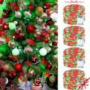 4 Pack Red and Green Christmas String Lights, Each 20FT 60 LED Fairy Lights Battery Operated with Timer, Waterproof Twinkle Lights for Outdoor and Indoor Bedroom Home Yard Patio Christmas Decorations