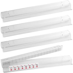 Acrylic Mahjong Racks with Magnetic Pushers, Set of 4 Clear 20-Inch Tile Rack and Pusher Combos with Silicone Non-Slip Pads, Modern American Mahjong Accessories (Clear, 20 in)