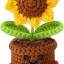 2 x Sunflower Mothers Day Birthday Gifts for Mom from Daughter Son Emotional Support Crochet Sunflower Gifts for Mom Women