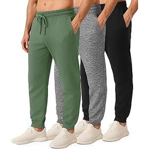 Real Essentials 3 Pack: Men's Cotton Fleece Jogger Sweatpants - Athletic Pants Bottoms with Pockets, Size 3X Tall