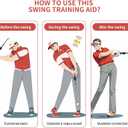 HRUIYL Retractable Golf Swing Trainer, Golf Grip Trainer, Golf Training Aid for Warm-Up, Golf Swing Training Aid, Grip Trainer Golf Club, Strength & Tempo Training for Chipping Hitting